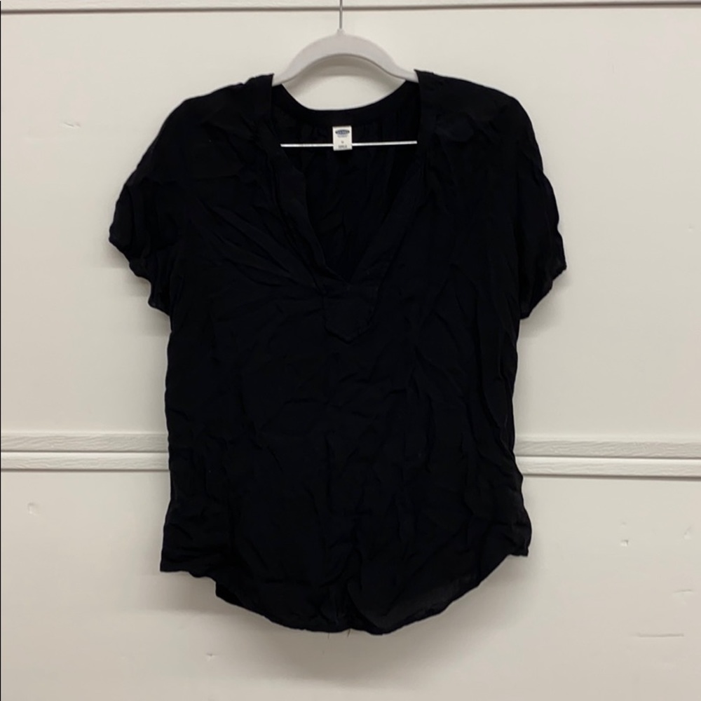 Black v-neck blouse